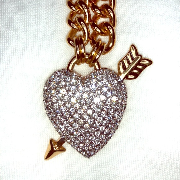 Juicy Couture Jewelry - Juicy Couture Large Pave Heart and Arrow Necklace